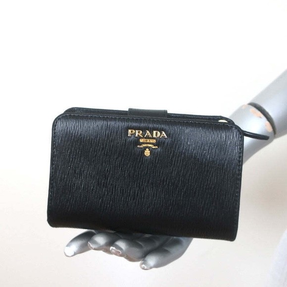 Prada Handbags - Prada Saffiano Leather Wallet Black